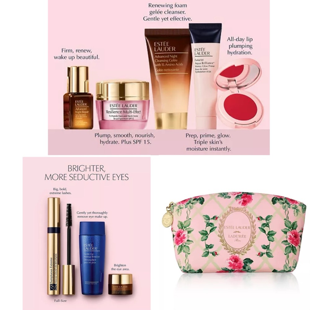🆕9PC Estée Lauder x Ladurée Skincare and Makeup Set